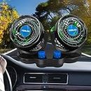 Yerloa Car Fan 12V Blow Cold Air Electric Car Seat Fan Portable Fan for Car Dual Head 360° Rotatable Automobile Dashboard Car Cooling Fan with Cigarette Lighter Plug for Truck Vehicle Van SUV RV Boat