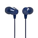 JBL C50HI, Wired in Ear Headphones with Mic, One Button Multi-Function Remote, Lightweight & Comfortable fit (Blue)