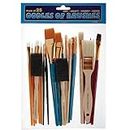 Oodles of Brushes Economical Art Brush Set of 25 - Balanced Assortment of Economical Brushes for Art, Craft, Hobby and Home