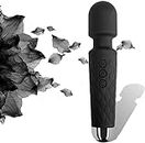 Satisfyer Rechargeable Battery Powered Personal Body Wand Cordless Massager for Full Body with 20 Vibration Modes and Water Resistant (Black)