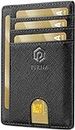 Slim Wallet for Men | RFID Blocking Minimalist Credit Card Holder – Thin Card Wallet with Small Money Pocket & Gift Box for Men's, UK (Black Saffiano)