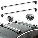 KOCASO Universal Roof Rack Cross Bars, 48inch Adjustable Aluminum Alloy Car Carrier Rooftop Luggage Crossbars,for Rack, Snowboards, Kayaks, Suitable for Most Vehicle Wagon Car Without Roof Side Rail