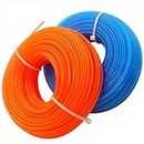 Zeqeey Replacement String Line Nylon Cord for Grass Trimmer with Length 100m, Diameter 1.6mm, 2 Rolls (Blue 50m + Orange 50m)
