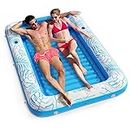 Inflatable Tanning Pool Lounger Float - Jasonwell 4 in 1 Sun Tan Tub Sunbathing Pool Lounge Raft Floatie Toys Water Filled Tanning Bed Mat Pad for Adult Blow Up Kiddie Pool Kids Ball Pit Pool (XL)