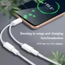2 In 1 Audio Adapter Dual IOS Music Charger Cable For Iphone 8 7 6 Plus X XS Max XR For IOS Earphone