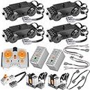 Habow 38Pcs Power-Function Technic-Parts Kit Train-Motor IR Speed Remote Control Battery Box IR Receiver Extension Wire Light Cord Control Switch Compatible with Lego-Motor-Kit.