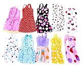iDream Doll Accessories & Handmade Fashion Clothes for Doll (Pack of 10) (Multicolour)