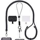 GeeRic Cell Phone Lanyard, Universal Adjustable Detachable Nylon Crossbody Lanyard,Necklace Lanyard & Wrist Strap with Phone Patch for All Smartphones