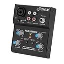 Pyle 2-Channel Audio Mixer - DJ Sound Controller Interface with USB Soundcard for PC Recording, XLR and 3.5mm Microphone Jack, 18V Power, RCA Input and Output for Professional and Beginners - PAD10MXU
