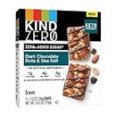 KIND ZERO Added Sugar Bars, Keto Friendly Snacks, Dark Chocolate Nuts and Sea Salt, 6.2oz Box (5 Bars)