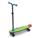 Chillafish Skatieskootie Customizable Training Skateboard and Lean-to-Steer scooter with Detachable Stability Handlebar, Multiple Deck & Tail color options, Ages 3+, Black Mix