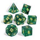 LUCKY-M Green Glass D and D Dice Set, Gifts for Mom Crystal Glass DND Dice for Dungeons and Dragons, RPG Unique Dice Sets D&D Accessorie(Crack-Green)