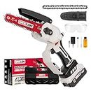 Cordless Mini Chainsaw for DeWALT 20V Max Battery,ORBLON 6'' Brushless Chainsaw With Automatic Chain Tensioning Device & Auto Oiler,Portable Power Chainsaw for Logging|Tree Trimming (Battery included)