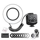 Godox RING72 Macro LED Ring Flash Light TLCI 97+ CRI 96+ Color Temperature 5600K 8W Brightness, with 8 Lens Adapter Rings Compatible with Canon Nikon and Other DSLR Cameras, W/Pergear Cloth