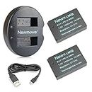 Newmowa LP-E12 Battery (2-Pack) and Dual USB Charger for Canon LP-E12 and Canon EOS M, EOS Rebel SL1, EOS 100D