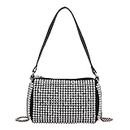 Valerie Small Size Sling Shoulder Bags Crossbody Bag Purses Handbags Crystals Evening Bag Silver for Women Girls Wedding Prom Party Club Bling Bling Sparkling (Silver) Small Size