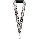 Buckle-Down Lanyard, Flying Pigs Black/White/Pink, 22 Inch Length x 1 Inch Width