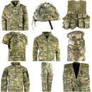 T-Shirt Kinder Camouflage Armee Kleidung Hose Weste Helm Kappe Mantel Tasche Jungen MTP UK