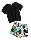 Arshiner Mädchen T-shirts mit Shorts Sets Sommer Kinder Kleidung Set Freizeit Mode Sport Bekleidungssets für Mädchen 11-12 Jahre