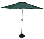 Invezo Luxury Side Pole Patio Garden Umbrella (2.7 meter / 9 feet dia) (Stand Base, Green)