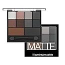 Eyeshadow Palette Full Matte Pallets 10 Eye Shadow Shades Smokey Makeup Set,Intense Color,Pressed Pigments,With Dual-Ended Applicator Brush For Women Girls (Matte 02)