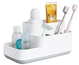 Toothbrush Holder,Bathroom Organizer Countertop,Bathroom Tray Caddy,Multi-Functional 5 Compartments Storage Organizer for Kitchen Counter/Vanity Organizer/Office Desk,Detachable Bottom Easy to Clean