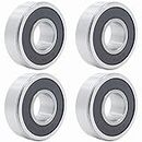 6301-2RS Bearings, 12x37x12mm Ball Bearing 6301RS Double Rubber Sealed Shielded Bearing ID 12mm, OD 37mm, Thickness 12mm Pre-Lubricated Deep Groove Ball Bearing for 3D Printer, Scooters 4pcs