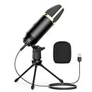 1Mii USB Microphone, Metal Condenser Recording Microphone for PC PS4 and Mac, Quick Mute, DSP Lossless Audio Studio Quality Sound, Plug & Play Great for Gaming Streaming Podcasting - Gold