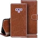 SLUGABED Flip Cover for Samsung Galaxy Note 9 | Magnetic Closurer| PU Leather Magnetic Wallet Back Cover Case (Brown)