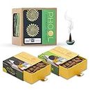 Phool Pack of 2 Natural Incense Cones, Aromatherapy Pack 80 Organic Dhoop for Aromatherapy |Tea Tree and Lemongrass+2 Free Ceramic Holder | Dhoopbatti |Sulpher & Charcoal Free | 100% Organic (500 GMS)