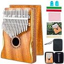 EastRock Kalimba 17 Keys Thumb Piano with Curved Design,Easy to Learn Portable Musical Instrument Adults Beginners for Voice Hammer and Lessons(English language not guaranteed),Mahogany with hand rest