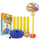 Prime Adjustable Height Basketball Set for Kids with Stand and Ball Portable Basket Ball Set with Board Ring Net Ball for Kids Playing and Gifting Use Pack of 1