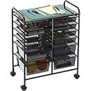 SimpleHouseware Utility Cart with 12 Drawers Rolling Storage Art Craft Organizer on Wheels, Black