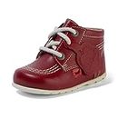 Kickers Unisex Kid's Kick Hi Leather Ankle Boot, Red, 2.5 US