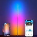 Govee RGBIC Floor Lamp, LED Corner Lamp Works with Alexa, Smart Modern Floor Lamp with Music Sync and 16 Million DIY Colors, Color Changing Standing Floor Lamp for Bedroom Living Room Black