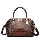 Women'S Handbag, Middle-Aged Mom'S One-Shouldered Crossbody Bag, Large-Capacity Patent Leather Bag, Dark Brown