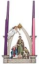 Joseph's Studio by Roman - Nativity Advent Candle Holder with Arch, Includes Holy Family, Angel, Shepherd and Sheep, Christmas, Advent Collection, 10.25" H, Resin and Stone, Decorative