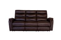 Electric Powered-Reclining Sofa Couch, 3-Seater Double Recliner Sofa, Brown