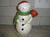 Hallmark Jolly in the John Snowman con émbolo hablando baño de Navidad humor