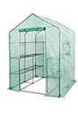 Top Home Solutions® Walk In Greenhouse - 8 Shelves Cold Frame Growhouse With Green PE Cover, 2 Windows, Roll-Up Zipped Door - Premium Quality GreenHouse For Plants, Garden And Outdoor