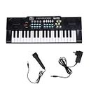 Intern INT-KB-3701, 37 Keys Portable Mini Piano Keyboard with Microphone and 5V DC Power Adapter (Black)