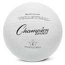 Champion Sports Rubber Volleyball, Official Size, for Indoor and Outdoor Use - Durable, Regulation Volleyballs for Beginners, Competitive, Recreational Play - Premium Equipment - White, VR4