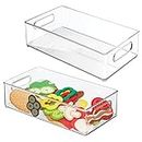 mDesign Drawer Box in a Pack of 2 – for Storage in The Household – Storage Box for Health and Beauty Products – Practical Organiser Bin for The Bathroom – 36.8 cm x 20.3 cm x 10.2 cm – Clear