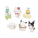 TOPPROSPER 6 Pcs Anime Brooch Pins Kitty Enamel Pins for Backpacks Clothing Jackets Hats Kawaii Cartoon Cat Dog Decoration Gifts