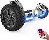 GeekMe Hoverboards,8.5 inch all terrain Hoverboards, Electric Self Balancing Scooter With Powerful Motor LED Lights,APP,Bluetooth speaker, Gift for Children