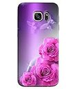 Silence Printed Colorful Rose, Flower, Butterfly, Pink Rose Designer Back Case Cover for Samsung Galaxy S7 Edge/Samsung S7 Edge Duos / G935FD (Multicolor)