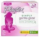 Playtex Simply Gentle Glide Multipack Unscented Tampons with Regular and Super Absorbencies, 36 Count (Pack of 2) (Packaging May Vary)