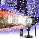 Christmas Holiday Light Projector,Snowfall Projector Lights with Remote Control,Rotating Snow Falling Lights,Indoor Outdoor Waterproof Landscape Decorative Lighting for Halloween Wedding Party Garden