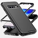 AYMECL for S10 Case,Samsung S10 Case [Military Grade] 3 in 1 Heavy Duty Full Body Shockproof Protection Phone Case for Samsung Galaxy S10 6.1 inch,Black