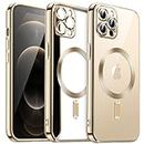 JETech Electroplated Case for iPhone 12 Pro 6.1-Inch, Camera Lens Full Protection, Compatible with MagSafe Wireless Charging, Shockproof Soft TPU Phone Cover (Gold)